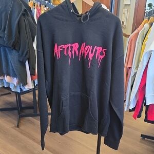 VLONE Black Hoodie with Pink Graphic